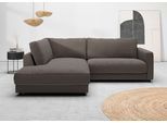 Ecksofa HOME AFFAIRE "Ecksofa Jiro, L-Form, große Sitztiefe, Breite 252 cm", mocca, B:252cm H:85cm T:224cm, 85% Polyester, 15% Viskose, Sofas, Ecksofa, lose Sitz- & Rückenkissen, weicher Polsteraufbau, komfortabel & modern