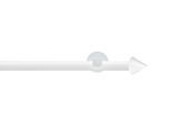 Gardinenstange GARESA "WHITE", weiß, L:150cm Ø:20mm, Eisen, Gardinenstangen, Gardinenstange, Vorhanggarnitur, Innenlauf, verlängerbar, Wandmontage, Endknopf Spitze