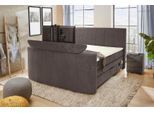 Boxspringbett JOCKENHÖFER GRUPPE "Bel Air erhältlich in der Größe 180x200cm", grau (dunkelgrau 444, 09), B:198cm L:245cm, Bezug Bett: Microfaser (100% Polyester);Topper und Matratzenspiegel: 100% Polyester, Komplettbetten, Boxspringbett, mit versenkbarem TV-Lift und Fernbedienung, Bettkasten/Stauraum