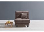 Schlafsofa ELL + ELL "Tilda", braun (dunkelbraun), B:85cm H:90cm T:100cm, 100% Polyester, Sofas, Schlafsofa, Breite 85 cm, inkl. 1 Zierkissen