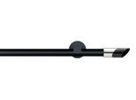 Gardinenstange GARESA "BLACK", schwarz, L:350cm Ø:20mm, Eisen, Gardinenstangen, Gardinenstange, Vorhanggarnitur, Innenlauf, verlängerbar, Knopf abgeschrägt 2-farbig