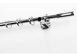 Gardinenstange GARESA "EASY", grau (chromfarben), B:65cm L:560cm Ø:20mm, Aluminium, Gardinenstangen, Gardinenstange, Vorhanggarnitur, verlängerbar, Endk. M. Ausschnitt, Alu, m. Ringe