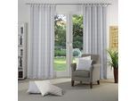 Vorhang WIRTH "Torbole" Gr. 2, grau, B:132cm H:145cm, Jacquard, Baumwolle, Polyester, Gardinen, Vorhang