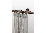 Gardinenstange GARESA "PEMPIA", braun (nussbaum), L:480cm Ø:20mm, Holzwerkstoff, Metall, Gardinenstangen, Gardinenstange, Vorhanggarnitur, verlängerbar, Knopf m.Ausschnitten, mit Ringen