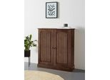 Garderobenschrank OTTO HOME "Liotta", braun, B:88cm H:100cm T:34cm, Massivholz, Schränke, Garderobenschrank, mit 2 verstellbare Einlegeböden, aus massivem Kiefernholz
