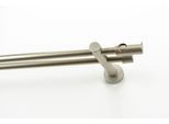 Gardinenstange GARESA "PANDRI", silber (mattchromfarben), L:240cm Ø:20mm, Holzwerkstoff, Metall, Gardinenstangen, Gardinenstange, Vorhanggarnitur, verlängerbar, gerader Knopf mit Ausschnitt