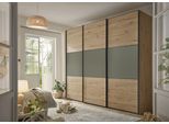 Schwebetürenschrank STAUD "Includo, Made in Germany", braun (artisan eiche, salbei), B:249cm H:222cm T:68cm, Holzwerkstoff, Schränke, Schwebetürenschrank