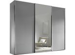 Schwebetürenschrank STAUD "Sinfonie Plus, edles Design in hochwertiger Qualität, Made in Germany", grau (hellgrauglas), B:298cm H:240cm T:68cm, Holzwerkstoff, Schränke, Schwebetürenschrank, Mit Spiegeltür und vier verschiedenen Ausstattungsvarianten