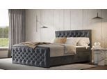Boxspringbett FORTE "Lanciano Max inkl. zwei Bettkästen und Kaltschaum Topper", grau (dunkelgrau), B:146cm L:225cm, Komplettbetten, Boxspringbett, und einer 7-Zonen-Tonnentaschenfederkernmatratze H2/H3