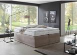 Boxspringbett "Ibiza in den Breiten 160x200, 180x200cm & 200x200cm", beige (sand), B:200cm L:200cm, WESTFALIA SCHLAFKOMFORT, Komplettbetten, Boxspringbett