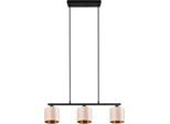 OTTO HOME Pendelleuchte "Jerrett, Hängeleuchte 3-flammig mit Samtschirm beige / innen gold IP20", beige (beige gold), 3, Ø 12cm H: 150cm, 1 Stk., Leuchten, Hängelampe Esszimmer höhenverstellbar bis 150 cm, exkl Leuchtmittel, Pendelleuchte