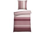 Bettwäsche SCHIESSER "Endy Stripes aus weicher Baumwolle mit großen und kleinen Streifen", lila (beere), B/L: 135cm x 200cm, 1 Stk., 1 Stk., Renforcé, B/L: 80cm x 80cm, 2 Stk., Renforcé, Obermaterial: 100% Baumwolle, Bettwäsche, Bettwäsche, Made in Green