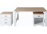 Rollcontainer INNOSTYLE, weiß (pinie hell, absetzung artisan eiche), B:54cm H:62cm T:39cm, ABS-Kunststoff, Dekorfolie, Hartfaserplatte, Holzwerkstoff, Kunststoff, Rollwagen, Rollcontainer