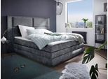 Boxspringbett COLLECTION AB "Copenhagen", grau (anthrazit), B:231cm L:215cm, Holzwerkstoff, Spanplatte, Komplettbetten, Boxspringbett, inklusive Bettkasten, Topper, wahlweise mit LED-Beleuchtung