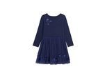 Tüllkleid DANAMADE "DANAMADE Dress DLINA", Mädchen, Gr. 146, EURO, blau (navy), Oberteil: 95% Baumwolle 5% Elasthan / Rock: 100% Polyester / Futter: 100% Polyester, Kleider Tüllkleid