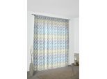 Vorhang WIRTH "Zirbello" Gr. 3, blau, B:132cm H:225cm, Jacquard, Baumwolle, Polyester, Gardinen, Vorhang