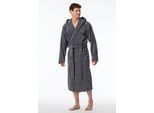 Herrenbademantel SCHIESSER "Essentials" Gr. XL, grau (200, grau), XL, Baumwolle, Hausmäntel, Herrenbademantel, in weicher, behaglicher Frottee-Qualität