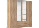 Kleiderschrank RAUCH "Drehtürenschrank Schrank Garderobe Ankleide Schlafzimmer LAGOA", braun (eiche sonoma), B:181cm H:197cm T:54cm, Holzwerkstoff, Schränke, Kleiderschrank, geräumige Schubladen, 3 Breiten, optional mit Aufsatz MADE IN GERMANY