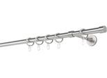 Gardinenstange MYDECO "20mm Cap Wandträger 14 cm", silber (edelstahlfarben), L:390cm, Aluminium, Gardinenstangen, Gardinenstange