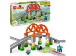 Konstruktionsspielsteine LEGO "Eisenbahnbrücke und Schienen – Erweiterungsset (10426)", bunt, Spielbausteine, Kinder, Kunststoff, Konstruktionsspielsteine, LEGO DUPLO Town; Made in Europe