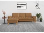 Ecksofa SIT & MORE "Westham L-Form", braun (cognac), B:275cm H:88cm T:172cm, 100% Polyester, Sofas, Ecksofa, mit Recamiere, mit oder ohne Bettfunktion, Bettkasten, Füße Eiche