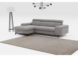 Ecksofa COTTA "Emma L-Form, B: 267 cm", grau (mouse), B:267cm H:97cm T:165cm, Sofas, Ecksofa, mit Kopfteilverstellung, optional Bettfunktion & Bettkasten