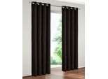 Vorhang WIRTH "Trondheim 234 g/m²" Gr. 2, schwarz, B:132cm H:160cm, Chenille, Polyacryl, Gardinen, Vorhang