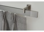 Gardinenstange GARESA "FLAT", silber (vernickelt), L:210cm, Aluminium, Gardinenstangen, Gardinenstange, Rechteckprofil, Wandmontage, perfekter Lauf, modern, verlängerbar