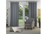 Vorhang WIRTH "Torbole" Gr. 4, blau (dunkelblau), B:132cm H:225cm, Jacquard, Baumwolle, Polyester, Gardinen, Vorhang