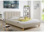 Polsterbett MAINTAL "Leesburg", beige (creme, beige), B:105cm H:99cm L:216cm, Betten, Polsterbett, Bettseiten zerlegt, ohne Bettkasten