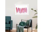 Bild QUEENCE "Ulla", pink (farbe rahmen: weiß, farbe bild(er): pink), B:40cm H:30cm, Acrylglas, Holz, Papier, Bilder, Bild, Federn, gerahmt