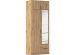 Kleiderschrank RAUCH "Drehtürenschrank Schrank Garderobe Ankleide Schlafzimmer LAGOA", eiche artisan, B:91cm H:235cm T:54cm, Holzwerkstoff, Schränke, Kleiderschrank, geräumige Schubladen, 3 Breiten, optional mit Aufsatz MADE IN GERMANY