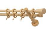 Gardinenstange GARESA "CLASSICO MOLIS", beige (natur), L:390cm, Gardinenstangen, Gardinenstange, Vorhanggarnitur, verlängerbar, Wandmontage, Keil, mit Ringe und Haken