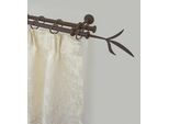 Gardinenstange GARESA "ESPERANCA", braun (rost), L:350cm Ø:16mm, Metall, Gardinenstangen, Gardinenstange, rustikale Vorhanggarnitur, verlängerbar, Endknopf Zweig, m. Ringe