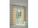Vorhang ADAM "Jungle" Gr. 2, bunt (gelb, türkis), B:145cm H:175cm, Jacquard, Baumwolle (Bio-Baumwolle), Gardinen, Vorhang, aus 100% Bio-Baumwolle