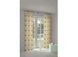 Vorhang ADAM "Jungle" Gr. 3, bunt (gelb, türkis), B:145cm H:225cm, Jacquard, Baumwolle (Bio-Baumwolle), Gardinen, Vorhang, aus 100% Bio-Baumwolle