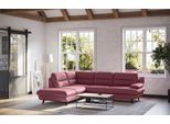 Ecksofa COTTA "Pike L-Form, B: 266 cm", rot, B:266cm H:90cm T:217cm, GEDECKTES RINDSLEDER, Sofas, Ecksofa, optional Bettfunktion & Bettkasten