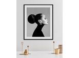 Bild QUEENCE "Tatjana", schwarz (farbe rahmen: schwarz, farbe bild(er): schwarz), B:30cm H:40cm, Acrylglas, Holz, Papier, Bilder, Bild, HD Premium Poster-Druck inkl. Holzrahmen