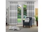 Vorhang WIRTH "Zirbello" Gr. 5, grau (dunkelgrau), B:132cm H:255cm, Jacquard, Baumwolle, Polyester, Gardinen, Vorhang