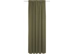 Vorhang WIRTH "Torbole", grün (moosgrün), B:132cm H:205cm, Baumwolle, Polyester, Gardinen, Vorhang, nach Maß