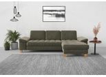 Ecksofa SIT & MORE "Westham L-Form", grün (lindgrün), B:275cm H:88cm T:172cm, 100% Polyester, Sofas, Ecksofa, mit Recamiere, mit oder ohne Bettfunktion, Bettkasten, Füße Eiche