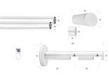 Gardinenstange GARESA "WHITE", weiß, L:300cm Ø:20mm, Eisen, Gardinenstangen, Gardinenstange, Vorhanggarnitur, Innenlauf, verlängerbar, Endknopf abgeschrägt