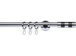 Gardinenstange LIEDECO "Fertigstilgarnitur 20 mm Piano Murcia" Gr. 3, grau (chromfarben), L:160cm Ø:20mm, Eisen, Gardinenstangen, Gardinenstange, Gardinenstange Komplett