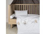 Kinderbettwäsche JULIUS ZÖLLNER "Schlummerbande, 80x80 cm für Wiegen, Stubenwagen und Kinderwagen", weiß, B/L: 100cm x 135cm, 1 Stk., 1 Stk., Renforcé, B/L: 40cm x 60cm, 2 Stk., Renforcé, Obermaterial: 100% Baumwolle, Bettwäsche, Kinderbettwäsche, in 100x135cm passt in Babybetten von 70x140 und 60x120 cm