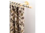 Gardinenstange GARESA "PANDORA", beige (mattchromfarben, natur), L:150cm Ø:20mm, Holzwerkstoff, Metall, Gardinenstangen, Gardinenstange, Vorhanggarnitur,Innenlaufgarnitur, verlängerbar, Knopf m.Ausschnitte