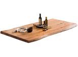 Tischplatte SIT, beige (natur), B:240cm H:5,6cm T:100cm, Massivholz, Tischplatten, Tischplatte, mit Baumkante wie gewachsen