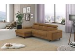 Ecksofa COTTA "Emma L-Form, B: 267 cm", braun (cognac), B:267cm H:97cm T:165cm, Sofas, Ecksofa, mit Kopfteilverstellung, optional Bettfunktion & Bettkasten