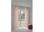 Vorhang ADAM "Wave", bunt (rot, natur, rosa), B:145cm H:145cm, Jacquard, Baumwolle (Bio-Baumwolle), Leinen, Gardinen, Vorhang, aus Leinen und Bio-Baumwolle