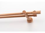 Gardinenstange GARESA "PANDRI", rot (rotbuchefarben), L:210cm Ø:20mm, Holzwerkstoff, Gardinenstangen, Gardinenstange, Vorhanggarnitur, verlängerbar, gerader Knopf mit Ausschnitt