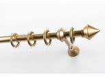 Gardinenstange GARESA "Palmi", gold (mattmessingfarben), L:230cm Ø:28mm, Kunststoff, Stahl, Gardinenstangen, Gardinenstange, Vorhanggarnitur, Kunststoff, verlängerbar, mit Ringe/2 Lauf Gleiter